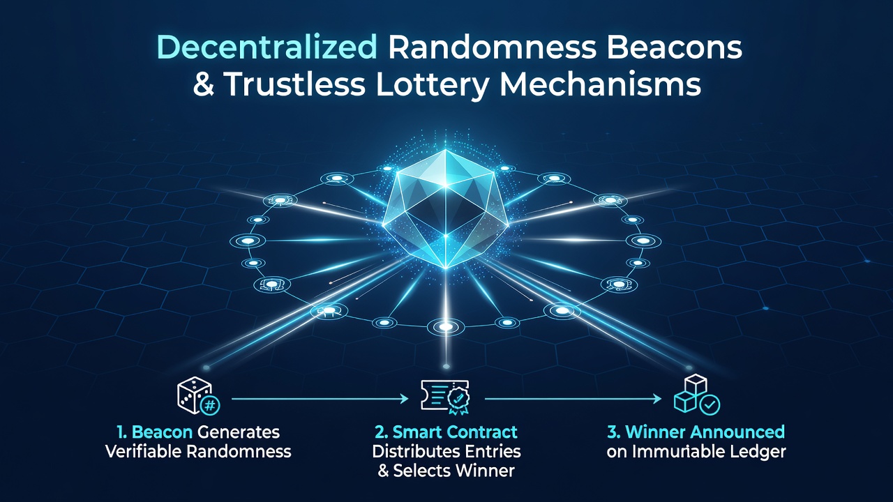 Visualisierung einer trustless Lotterie mit Asset-Transfers über Blockchain und Zufallsbeacon-Integration