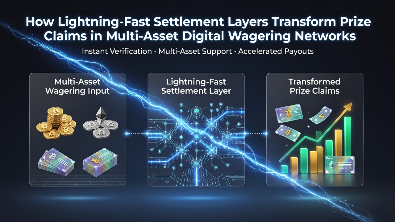 Darstellung von Lightning-Netzwerk-Settlement-Prozessen in digitalen Wettplattformen mit Blockchain-Integration