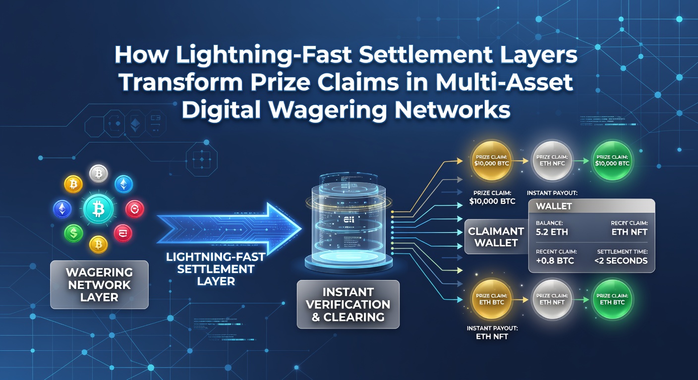 Illustration der schnellen Preisabwicklung über Lightning-Layer in einem Multi-Asset-Wettnetzwerk