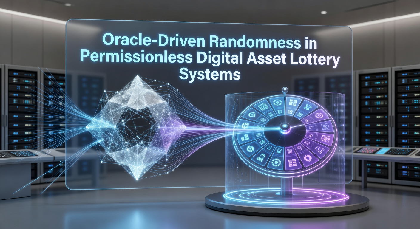 Darstellung einer Blockchain mit Oracle-Integration für Zufallsgenerierung in Lotteriesystemen