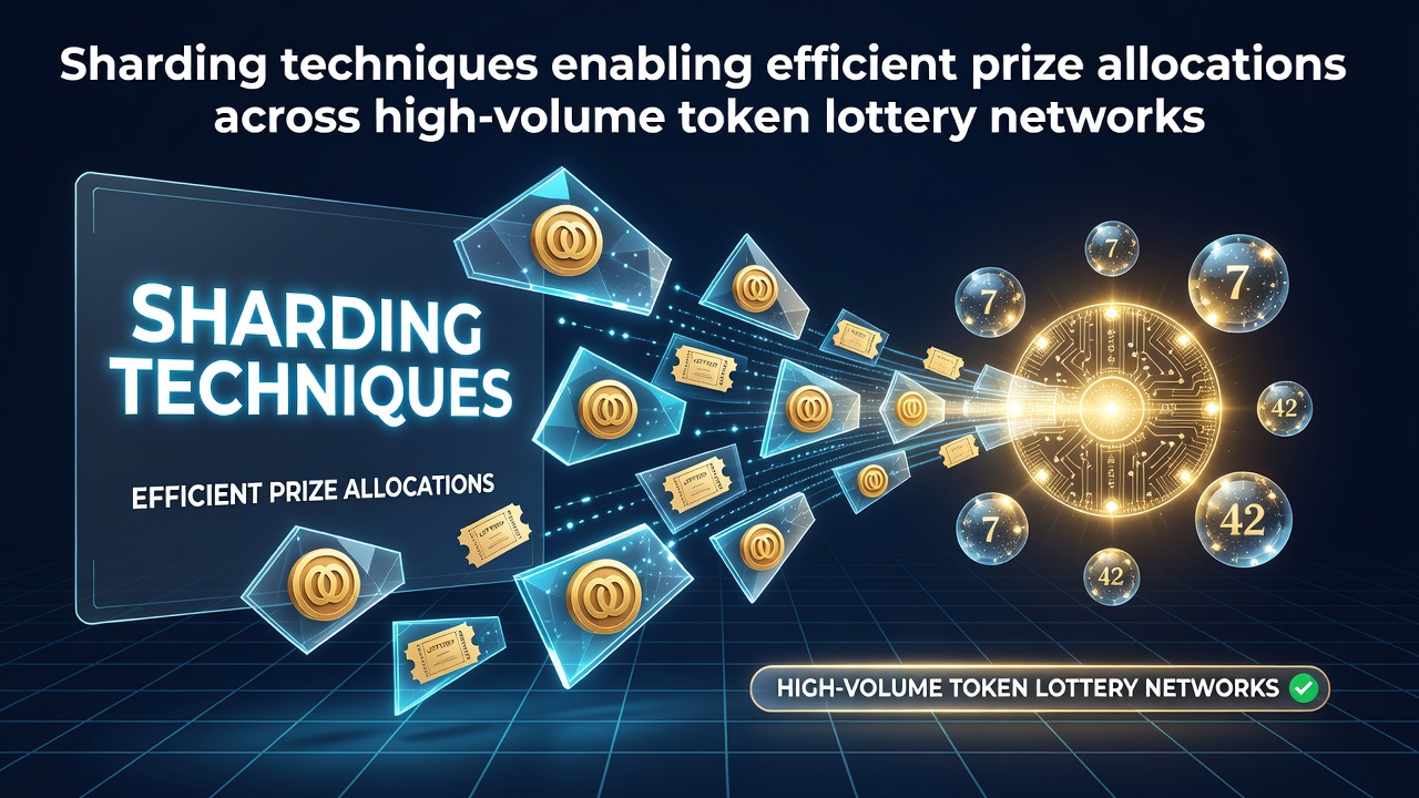 Sharding-Techniken in Blockchain-Lotterienetzwerken visualisiert durch verteilte Datenfragmente und Transaktionsflüsse